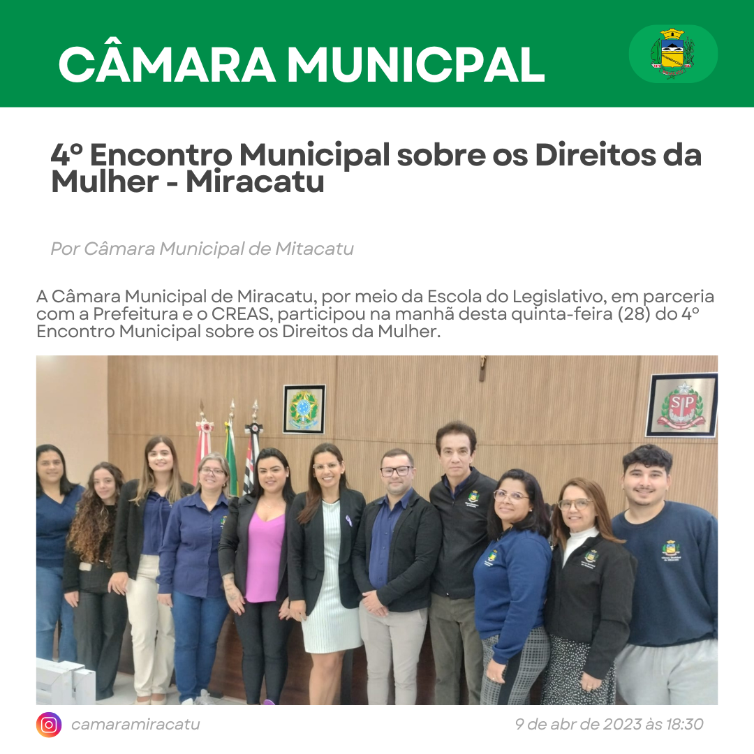 4º Encontro Municipal sobre os Direitos da Mulher - Miracatu