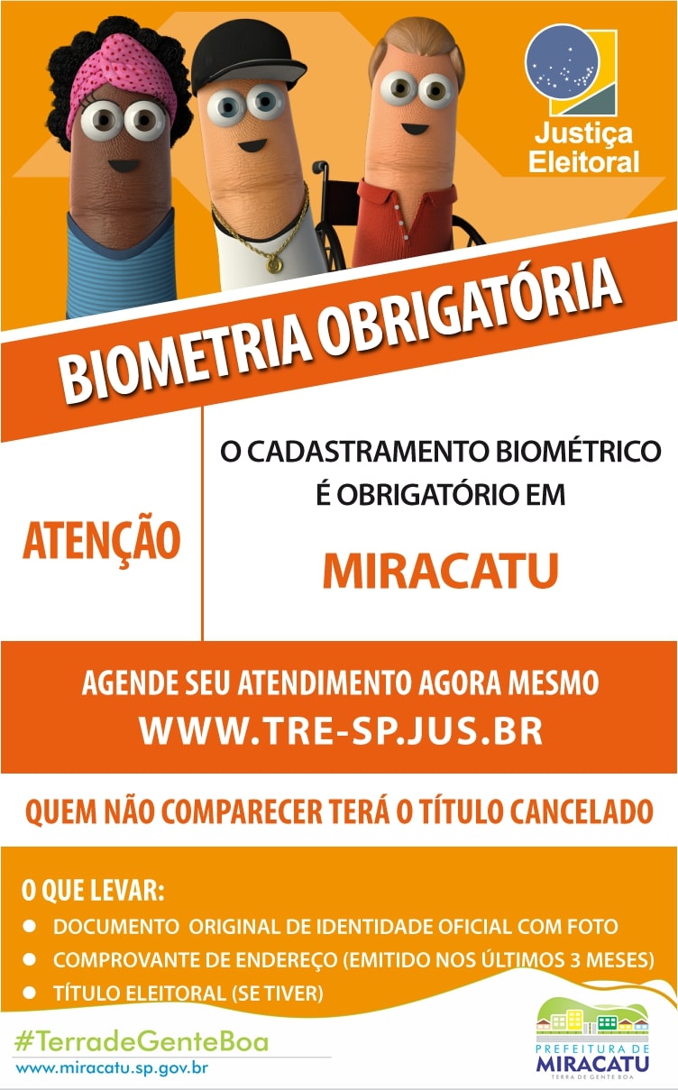 Biometria é Obrigatória para a cidade de Miracatu