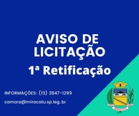 Câmara Municipal de Miracatu abre Edital de Licitação.