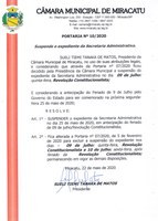 Comunicado da Câmara Municipal de Miracatu 