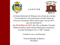 Convite Cerimônia de Posse Vereadores Mirins