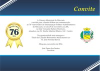 Convite Sessão Solene de Aniversário 2014