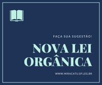 Projeto da Nova Lei Orgânica poderá receber sugestões da população.