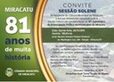 Sessão Solene em comemoração aos 81 anos da Cidade de Miracatu 